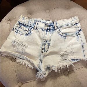 Acid Wash Jean Shorts